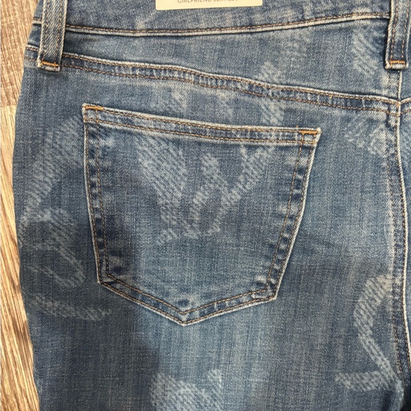 Chico's So Slimming Girlfriend Slim Leg Jeans with Bleached Floral Print. - Picture 9 of 10